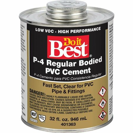 ALL-SOURCE 32 Oz. Regular Bodied Clear PVC Cement 018139-12